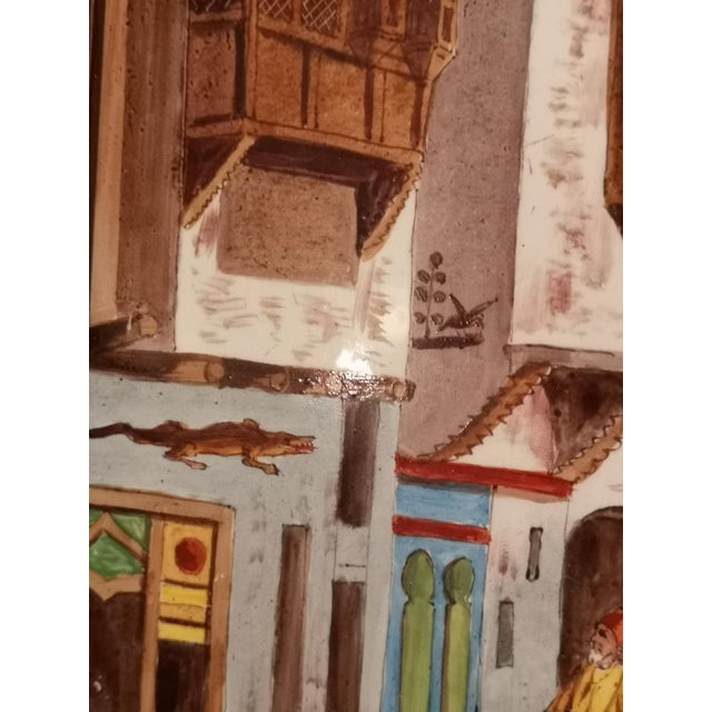 Blue Unknown, Cairo Street Scene, 1800s, Oil and Ceramic For Sale - Image 8 of 11