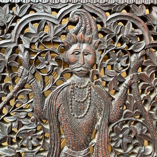 Wood 19th Century Intricately Carved Anglo-Indian Side Chair For Sale - Image 7 of 11