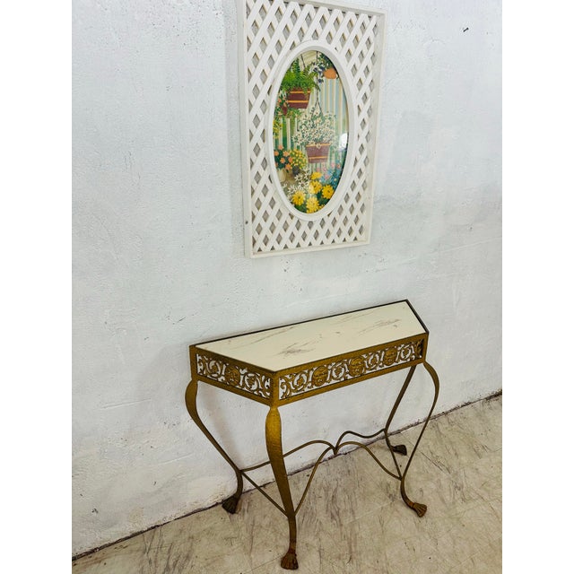 Vintage Marble Top Console For Sale - Image 9 of 9