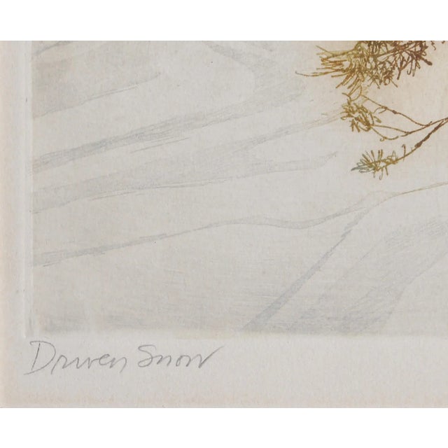 Late 20th Century Fresh Snow, Unknown Artist Etching With Aquatint, Signed, Numbered, and Titled in Pencil For Sale - Image 5 of 6
