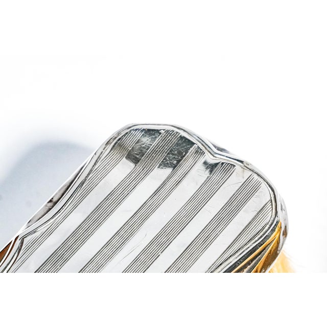 1910s 1900s Edwardian Armorial Coat of Arms Antique Sterling Silver Engine Turned Vanity Dressing Table Grooming Brushes Bottles Jars For Sale - Image 5 of 18