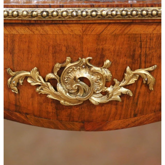 19th Century French Louis XV Veneer Jardinière With Bronze Ormolu Mounts & Zinc Tray For Sale - Image 11 of 17