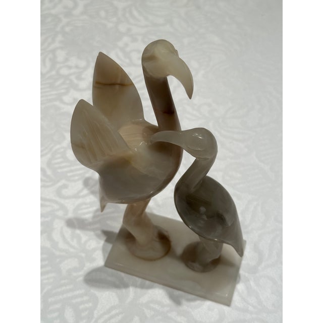 1990s 20th-Century Modernist Carved Banded Onyx Avian Sculpture, Dated 1993 For Sale - Image 5 of 10