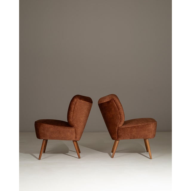 1940s Danish Upholstered Cocktail Chairs - A Pair For Sale - Image 14 of 18