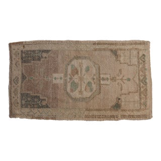 Vintage Distressed Oushak Rug Mat - 1'8" X 3' For Sale
