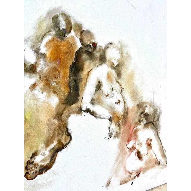 Mid 20th Century Abstract Figurative Oil Painting, Framed For Sale - Image 9 of 13