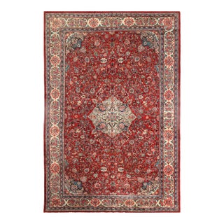 Pasargad DC Red Color Fine Hand Knotted Mahal Rug For Sale