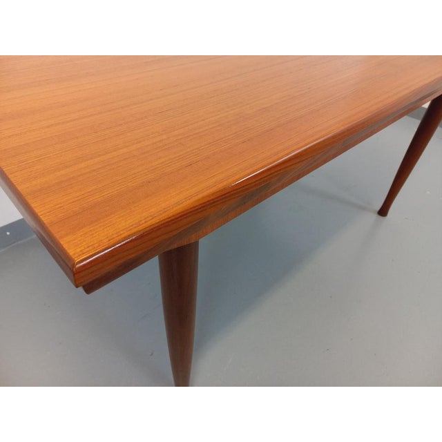 Tan Vintage Scandinavian Dining Table in Teak with Extensions, 1960s For Sale - Image 8 of 18