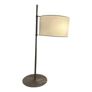 1990s New Santa & Cole TMD Table Lamp by Miguel Milá - Satin Nickel & Linen-Open Box For Sale