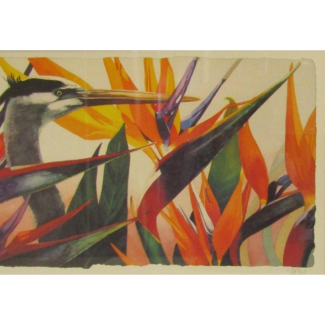 Signed, Numbered and Titled "The Importer" Bird of Paradise and Crane Lithograph For Sale In Miami - Image 6 of 10