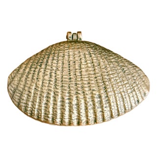 Vintage Brass Clam Shell Trinket Box, Hinged For Sale