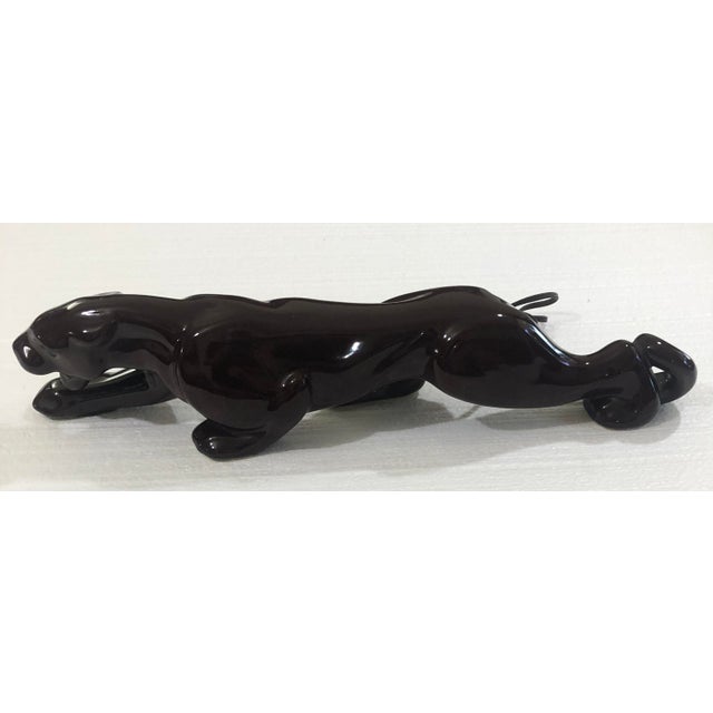 Wonderful vintage mid century rare brown ceramic panther lamp. Works perfectly. Circa 1950s. No damage. Measurements -...