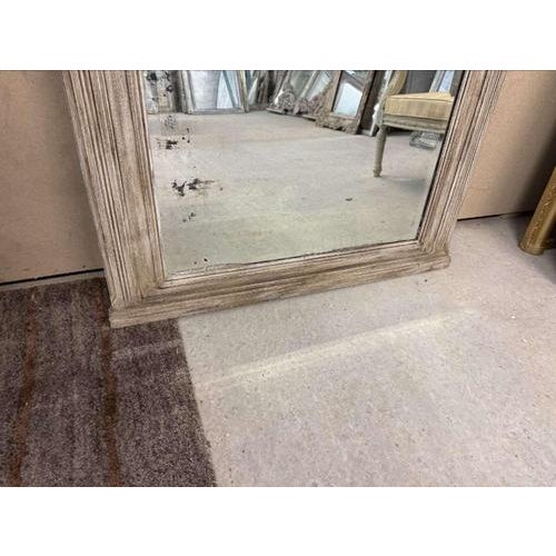 Large 19th Century Antique French Painted Carved Wood Mirror For Sale - Image 3 of 7