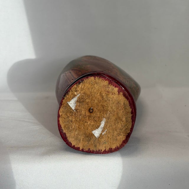 Large Mid-Century Chinese Red and Green Jasper Stone Mounted on Solid Wood For Sale In Los Angeles - Image 6 of 10