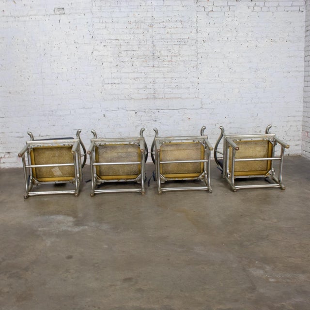 Late 20th Century Ming Treasures Yoke Back Gold/Silver Leaf Dining Chairs by Drexel Heritage Set of 4 For Sale - Image 9 of 18