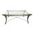 Vintage Brutalist Forged Iron and Glass Coffee Table For Sale