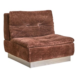 Italian Lounge Chair in Original Chestnut Upholstery, 1970s - 5 Available For Sale