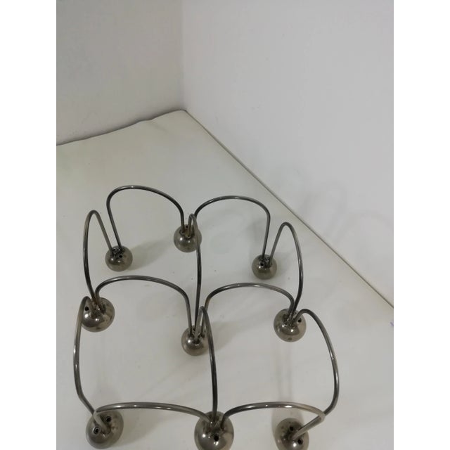 Metal Italian Minimalist Chrome-Plated Steel Candleholder For Sale - Image 7 of 12
