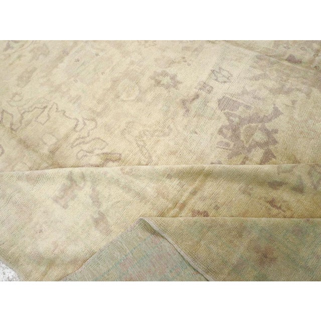Textile Galerie Shabab Collection Early 20th Century Turkish Oushak Room Size Carpet For Sale - Image 7 of 8