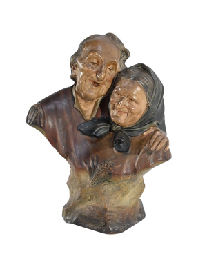 E.Ceccarelli, Les Noces d’Or, Late 1800s, Terracotta Sculpture
