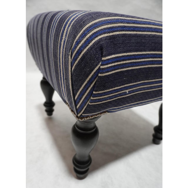 Custom Stripped Brentwood Footstool by Rooms & Gardens For Sale In Los Angeles - Image 6 of 12