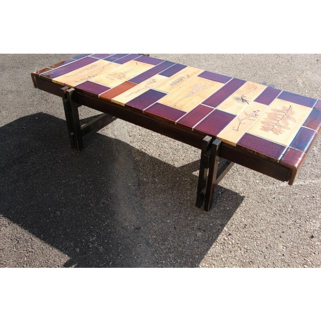 Brown Les Herbiers Coffee Table by Roger Capron, 1960s For Sale - Image 8 of 9