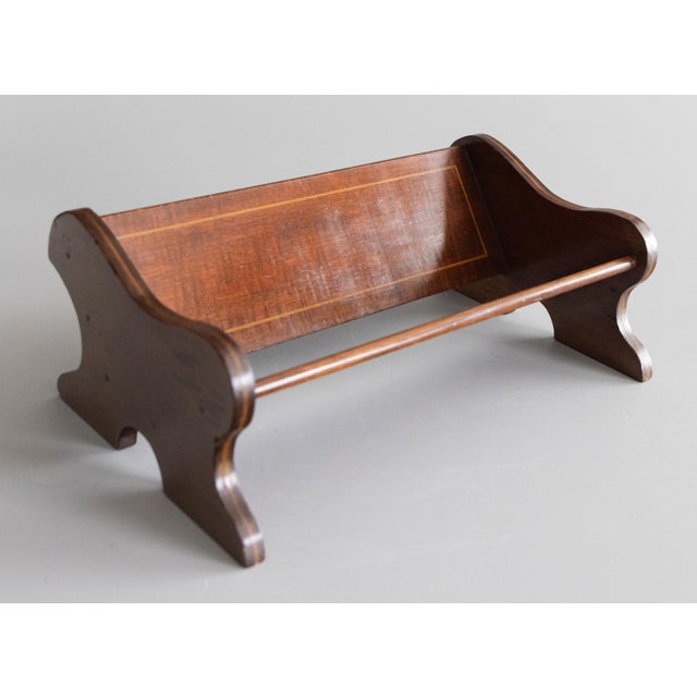 Antique English Mahogany Book Trough Rack Stand For Sale - Image 10 of 10