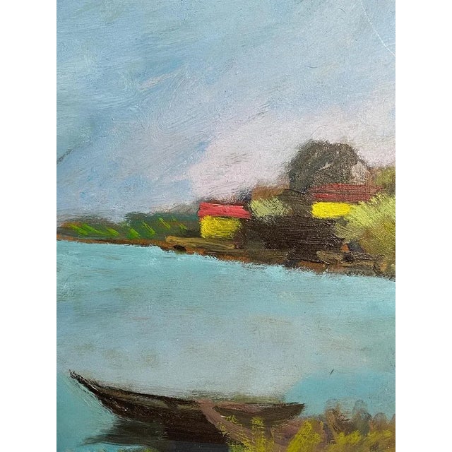 D'Accardi, River Landscape, 20th Century, Oil Painting on Panel, Framed For Sale - Image 4 of 7
