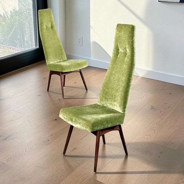 6 Green High Back 2051 C Dining Chairs by Adrian Pearsall for Craft Associates For Sale - Image 12 of 18