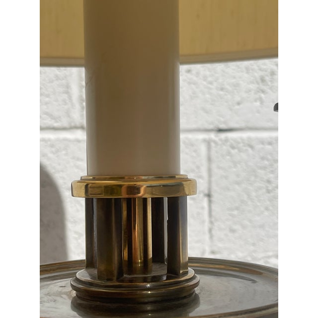 Metal 1940s Stiffel Bamboo Brass Table Lamp For Sale - Image 7 of 12