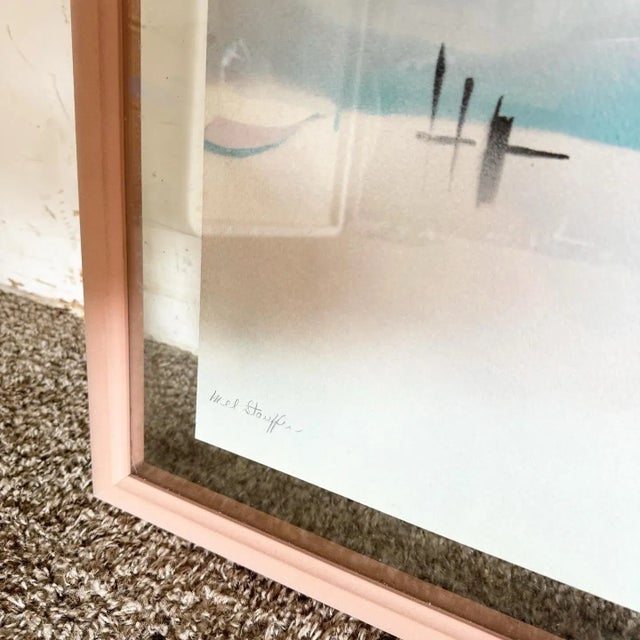 Vintage Framed and Signed Lithographs Peace River I and II by Mel Stauffor For Sale In Miami - Image 6 of 9