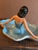 Baby Blue Large Vintage Lady Trinket / Candy Dish For Sale - Image 8 of 12