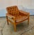Postmodern 1980s Tan Leather "Irevik" Armchair and Ottoman Designed by Sture Eng and Kjell Nordin for Ikea For Sale - Image 3 of 17