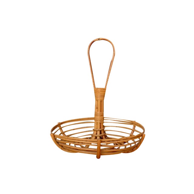 Bohemian Basket in Rattan For Sale