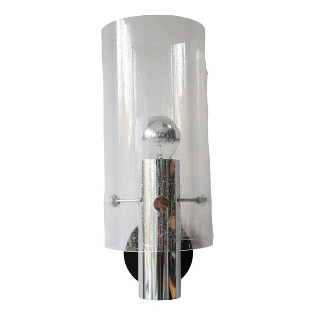 Large Ice Glass Bubble Glass Wall Light from Glashütte Limburg, 1970s For Sale