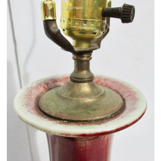 Vintage Oxblood Chinese Vase Lamp For Sale In New York - Image 6 of 13