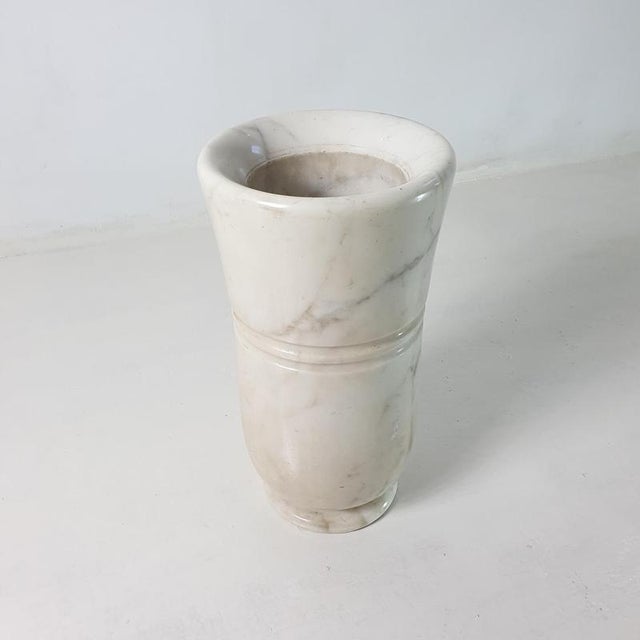 Metal Mid-Century Modern Umbrella Stand in Carrara Marble, Italy, 1950s For Sale - Image 7 of 9