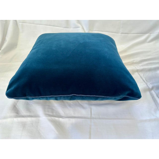 Early 21st Century Set of 4 Custom Dark Navy Blue Velvet Pillows For Sale - Image 5 of 11