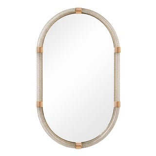 Torchon Ovale Murano Glass Mirror by Fratelli Tosi For Sale