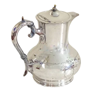 English Improved Hard White Metal Coffee Pot 6" H