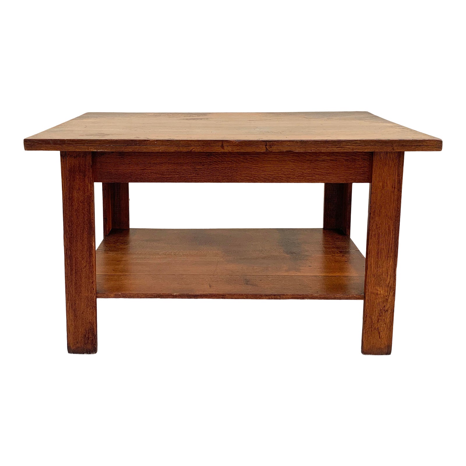 Antique American Craftsman Library Work Table Solid Oak Chairish