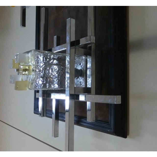 Vintage Murano Glass and Steel Wall Lights by Albano Poli for Poliarte, 1960s, Set of 2 For Sale - Image 9 of 18