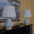 Pair of Jonathan Y Holly Marbleized Ceramic Table Lamps in Blue & White For Sale - Image 15 of 18