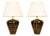Baluster Shaped Table Lamps in Glazed Black and Gold Ceramic, Set of 2 For Sale