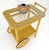 Mint c1960s Mid Century Modern Blond Wicker Serving Table Bar Cart For Sale - Image 11 of 15