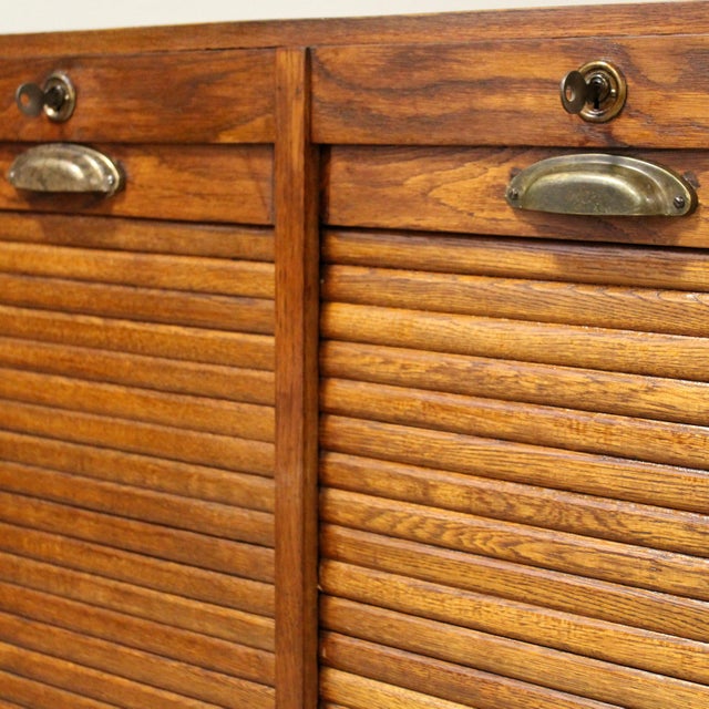 Vintage Filing Cabinet in Oak, 1930s For Sale - Image 10 of 11