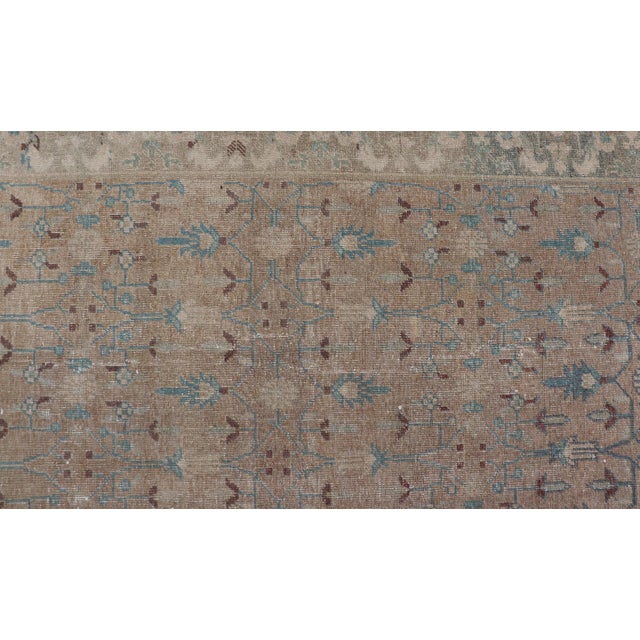 Vintage Turkish Oushak With All-Over Design in Muted Tones & Neutral Colors For Sale - Image 9 of 12