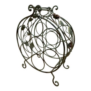 Vintage Metals Toile Rose Wine Rack Storage For Sale