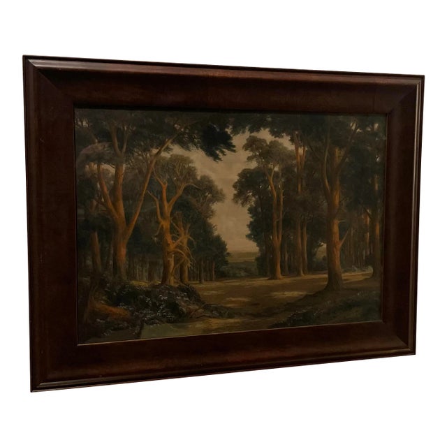 1909 Antique European Realist Landscape Pastel Oil Painting by Charles Edward Johnson Signed and Dated For Sale