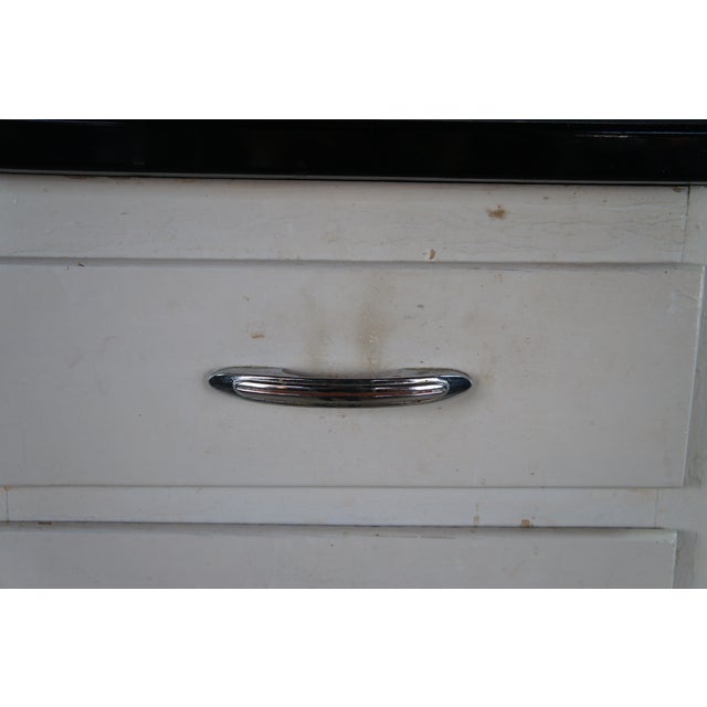 Mid 20th Century Hoosier Farmhouse Enameled Kitchen Bakers Cabinet Cupboard 39" For Sale - Image 14 of 14